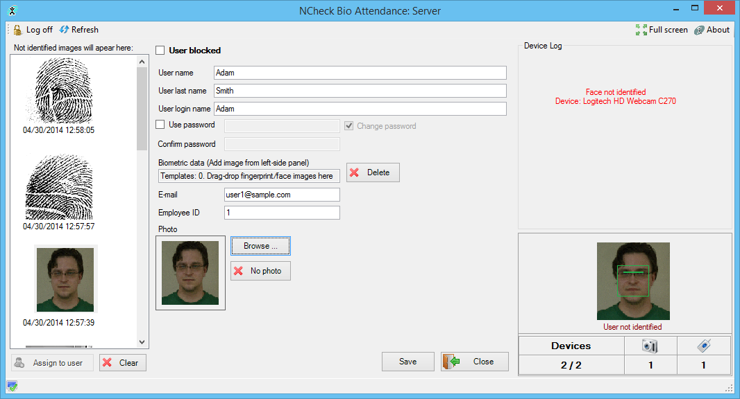 Click to view NCheck Finger Attendance Trial 1.1 screenshot