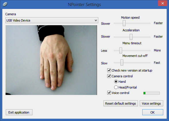 npointer settings