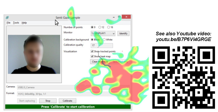 Eye movement tracking with webcam and PC