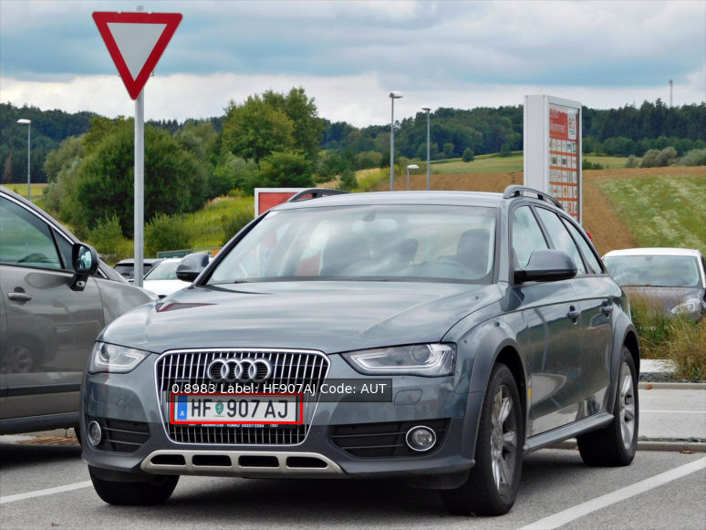 Sample image from dataset used for SentiVeillance ALPR algorithm reliability testing