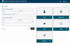 MegaMatcher ABIS client screenshot - enroll main